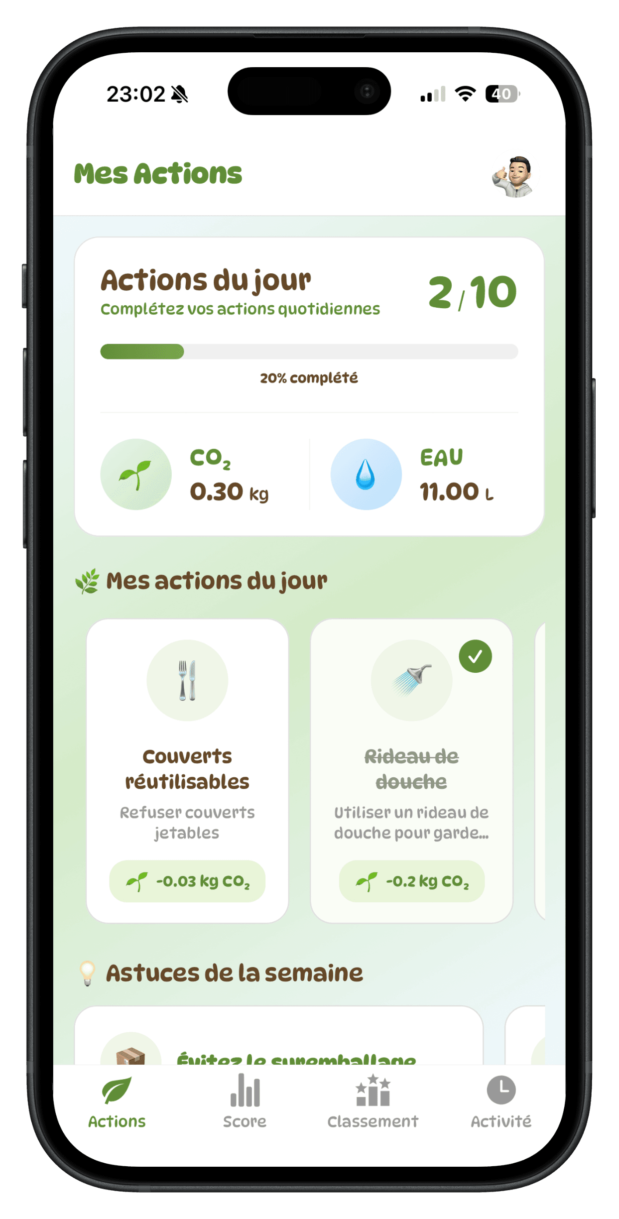 De nouvelles actions chaque jour